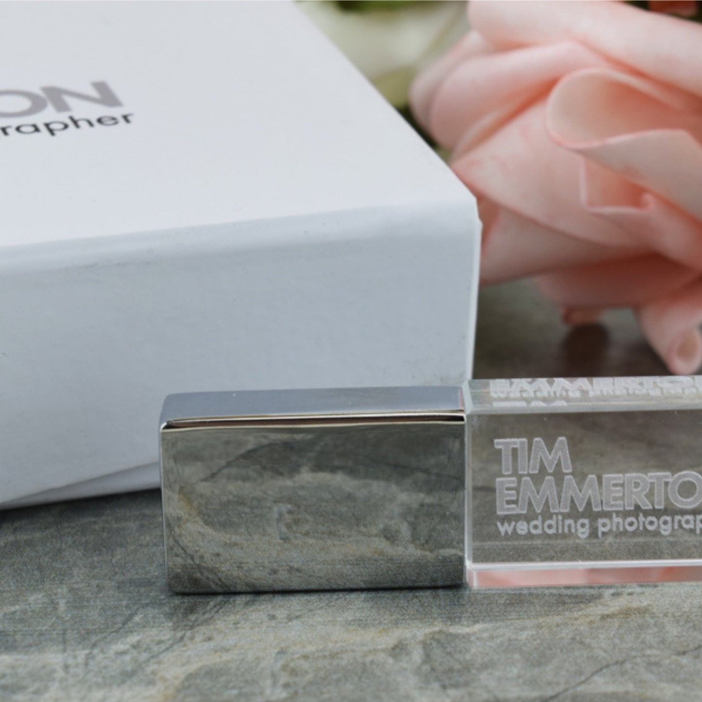 Personalised Crystal Luxury USB With Printed Gift Box 4GB - 64GB - Etchoo