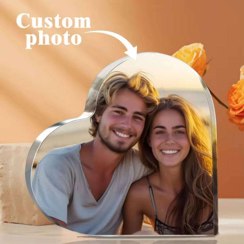 personalised acrylic photo heart gift