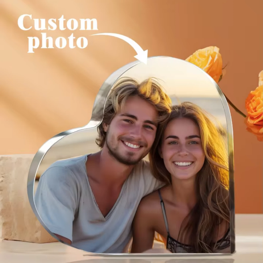 personalised acrylic photo heart gift