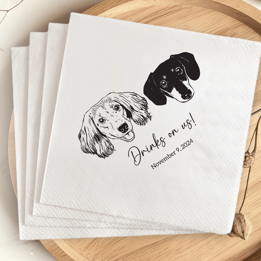 Custom Pet Photo Wedding Napkins
