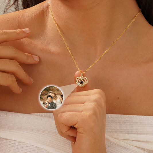heart photo projection necklace