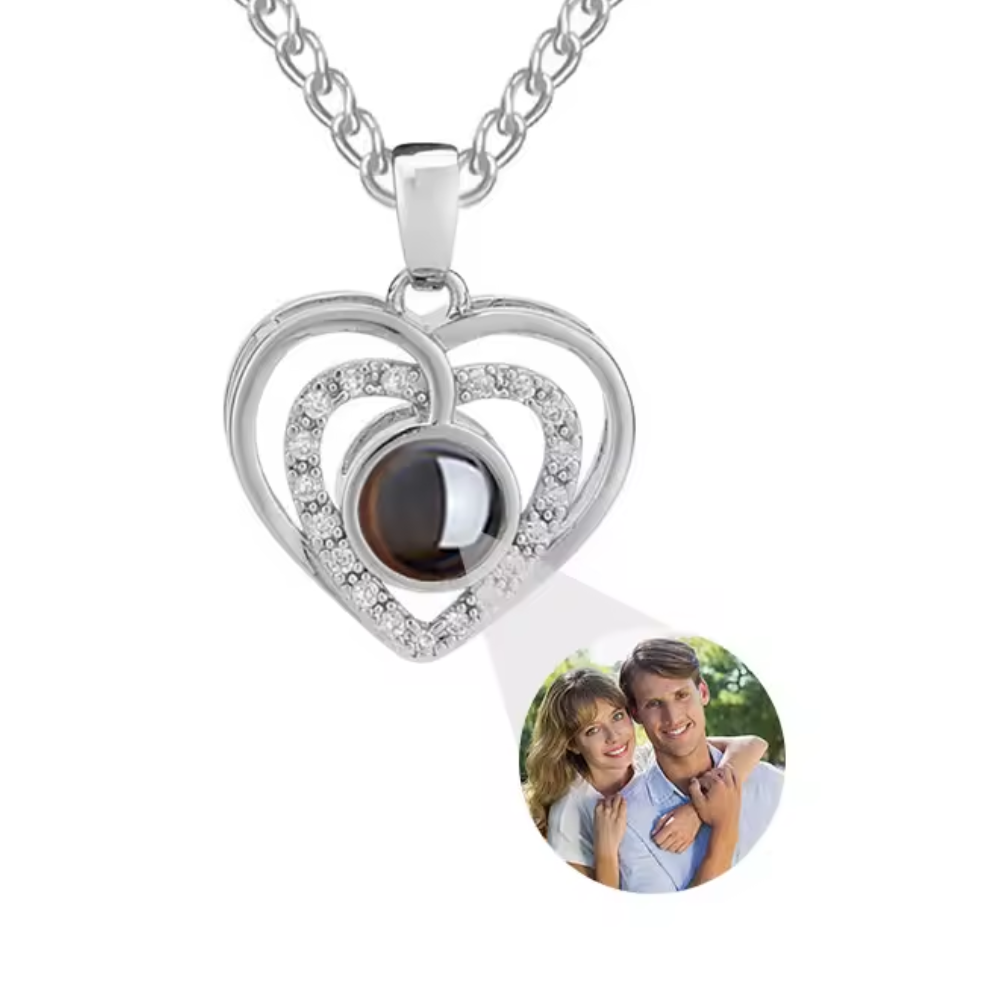 Heart Pendant Photo Projection Necklace