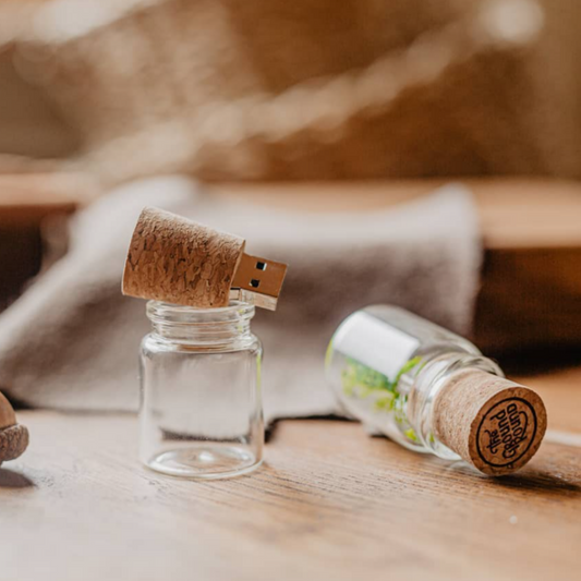 Personalised Glass Cork USB Bottle  4GB - 64GB