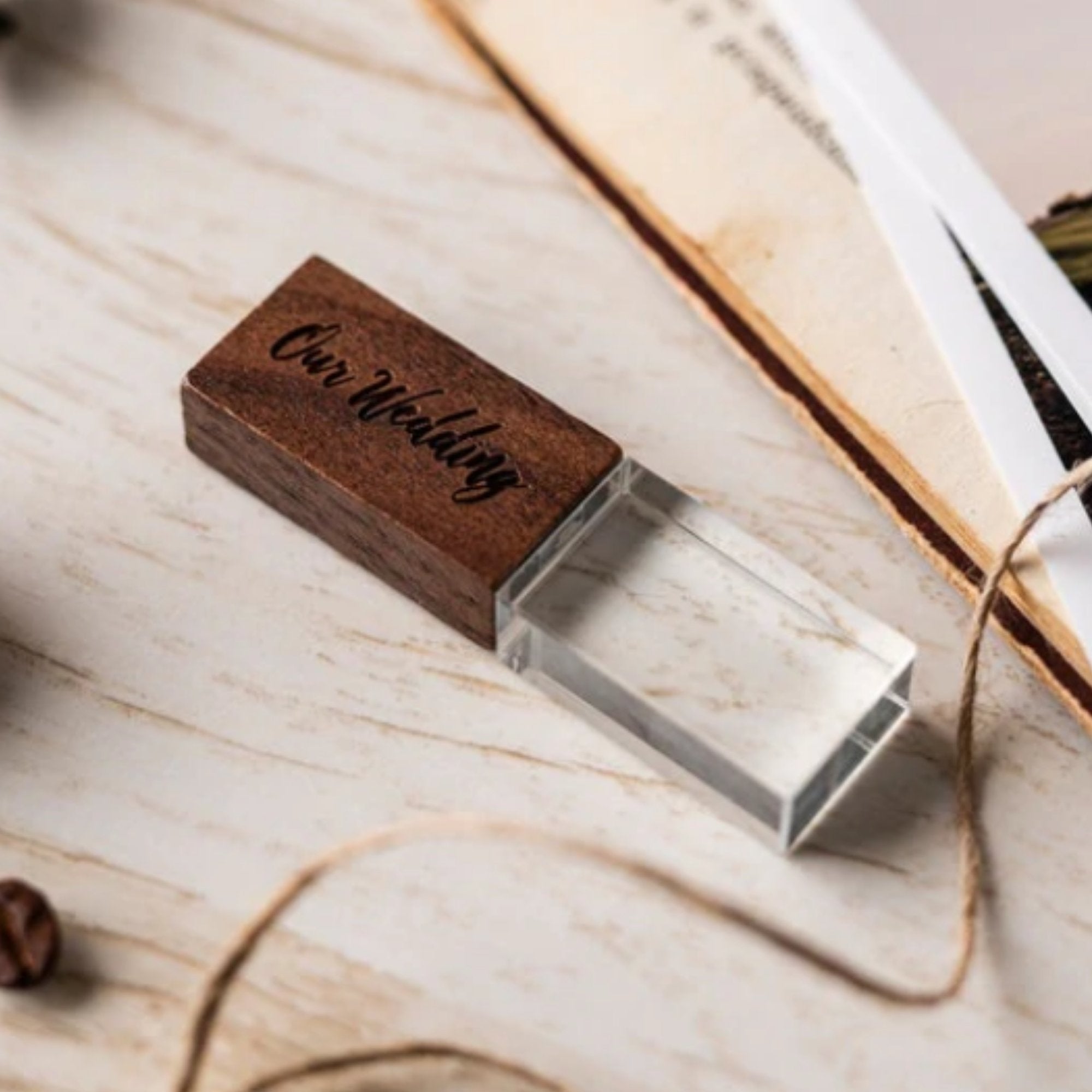 Rectangular Stick Crystal Rectangle Wooden USB Flash Drive Stick 4GB - 64GB – Etchoo
